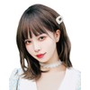 TefuRe H-6132-BkLt Wig, Medium, Long Bangs, Wig, Women, Loose Wave,