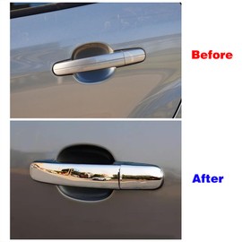Dakitita Chrome Exterior Door Handle Cover Trim for Ford Focus MK3 2012-2018 Escape C-Max CMAX 2013-2018 Ranger 2012-2017 Accessories Decor (with Smart Key Holes)