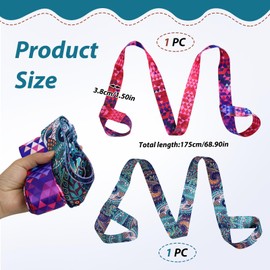 JUGCUT 2Pcs Adjustable Yoga Mat Carrying Strap, Multicolor Yoga Mat Strap Carry, Multi-Purpose Non-Slip Yoga Mat Carrier Strap Elastic Belt Holder Strap Fitness Exercise Straps for All Mat Sizes