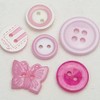 Chenkou Craft Lotes de 100 unidades de botones pequeños de plástico, surtido de colores rosa y rosa intenso, para manualidades de costura DIY