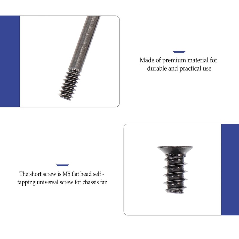 iplusmile 60pcs Case Fan Screw Kit Flat Head Tapping Screws