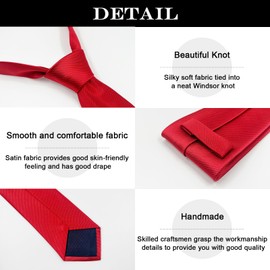 AHLPO Elegant Tie for Men, 8 cm, Men's Ties, Classic Tie for Wedding, Office, Party and Festive Events - Plain in Various Colours Tie, blue