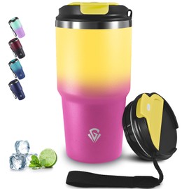 Grsta 20oz Tazza Termica, Isolata Sottovuoto In Acciaio Inox, Termos Caffè, Bicchiere Termico per Bevande Calde e Fredde, A Prova di Perdite Tumbler Termico Ermetica Portatile