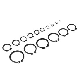 150pcs Black C Clips Snap, circlip lock ring circ clips 30mm Ring Shop Assortment, 3mm - 32mm Internal & External Lock Snap Retaining Ring Circlip for Industrial Fasteners, 18 Sizes with Box