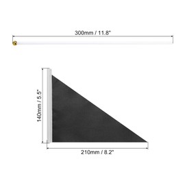 sourcing map Black Flag Stick Hand Held Small Mini DIY Flag Banner 8.2 Inch x 5.5 Inch Triangle for Festival Events Party Decoration Pack of 20