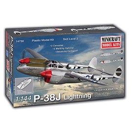 Minicraft P-38J "Lightning" Building Kit (36 Piece) , White