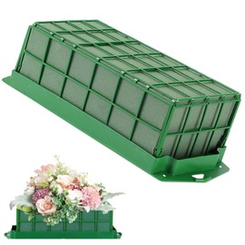 Sponge for Crafts, Floral Mass with Holder, Brick for Flower Arrangements, Rectangular Floral Foam with Holder and Grid, for Fresh Flowers, Home Decoration, for Weddings, Celebrations