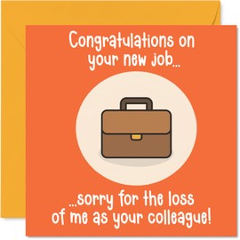 Leaving Card for Men Women - Congrats and Sorry - Good Luck In Your New Job Card for Friends Family Colleague Neighbour, 145mm Sorry Your Leaving Greeting Cards