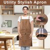 Caossuixin Apron for Men Women, Cotton Canvas Apron, Chef Aprons