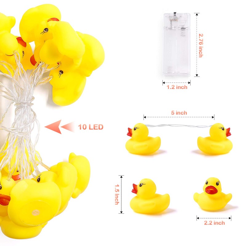 AceList 10 LED Yellow Duck String Lights for Kids Room