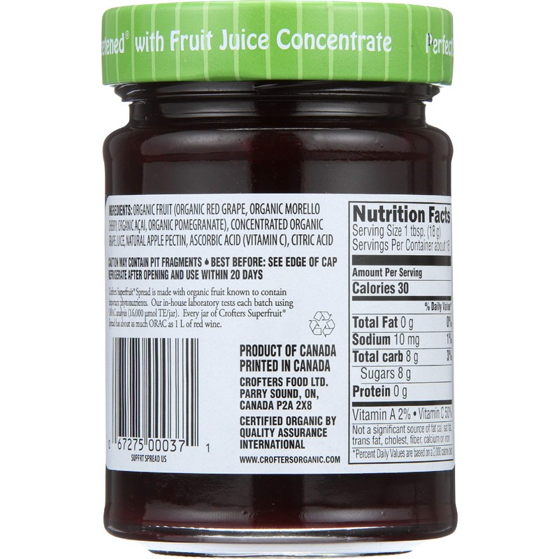 Crofters Organic Superfruit Just Fruit Spread, 10 Oz Jar