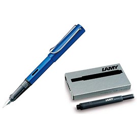 Lamy Al-Star Fountain Pen (M) Ocean Blue & 5 Black Ink Cartridges