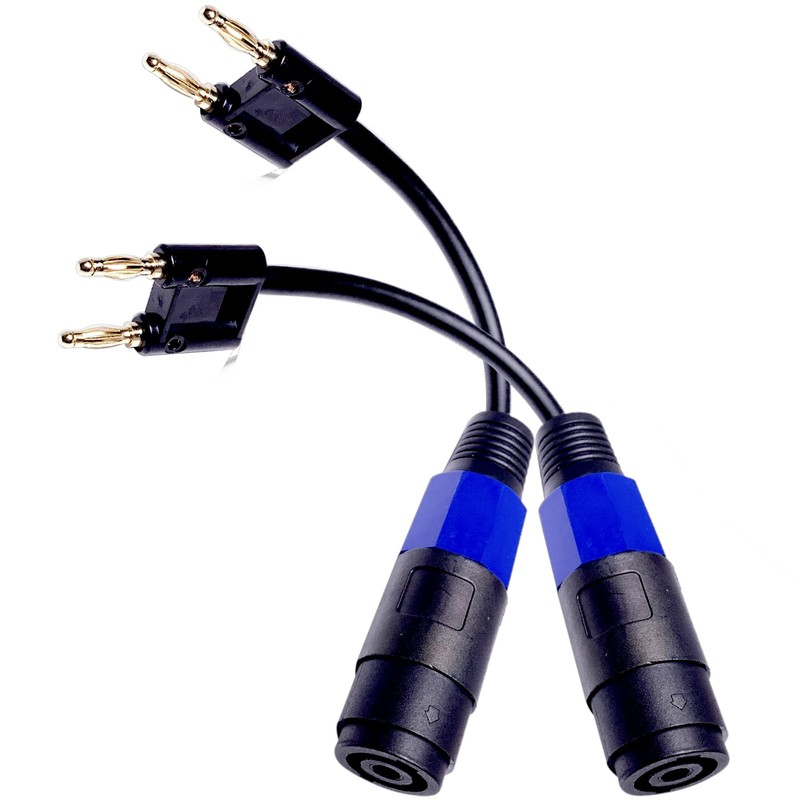 CNCESS CESS-096 Dual Banana Plug to Female Speakon Connector, 2