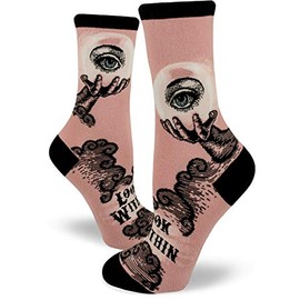 ModSocks Women's Crystal Ball Crew Socks in Wood Rose
