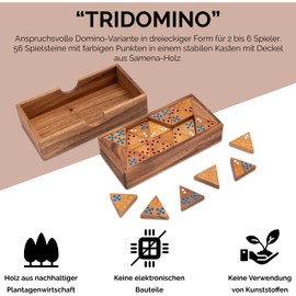 LOGOPLAY Tridomino Triomino Triomino Triangle Domino Tile Game Wooden Board Game with Coloured Dots