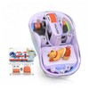 FMOUSE Transparent Wireless Mouse, 2 Cute 2026 Figurines, Tri-Mode, Purple