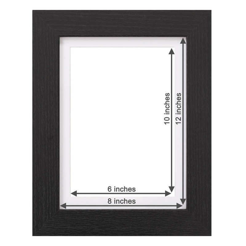 Fabian Clarke London® Picture Photo Frame Black 12x8 with White