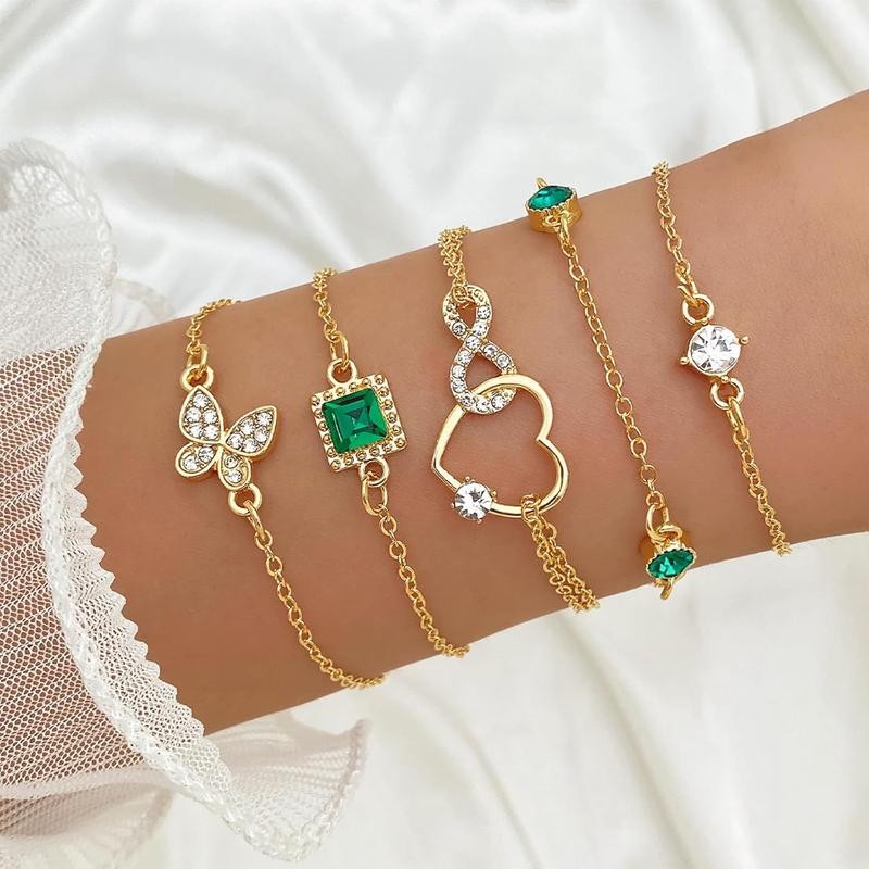 Gold Bracelets for Women, 14K Gold Plated Dainty Layered Chain