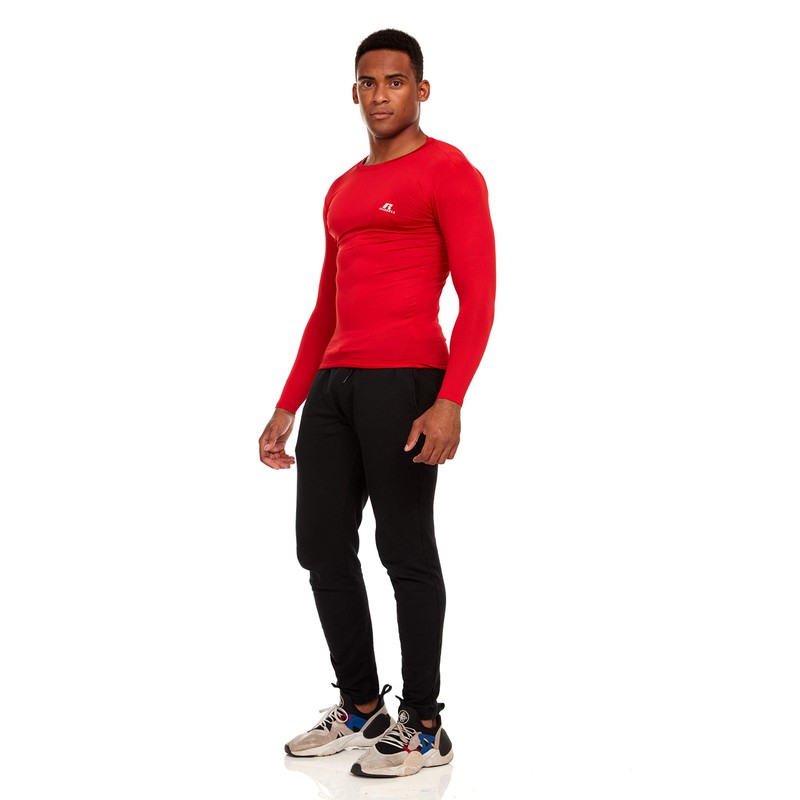 Russell Athletic Men's Compression Long Sleeve Top, Red, Large