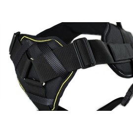 Dean & Tyler Fun Harness with Padded Chest Piece and Strap for Dogs, X-Large, Black with Yellow Trim