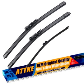 3 Wiper Blades 28" + 28" Front Wiper + 11" Rear Wiper Blades for Ford Escape 2013-2019/Kuga 2012-2018/Fusion 2013-2017-OE Original Quality (Pack of 3)