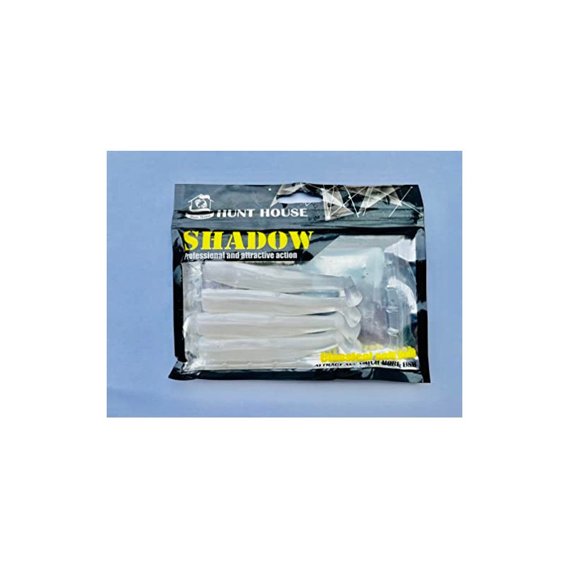 Hunthouse Minnow Tail (White, 4pcs, 100mm) - Bass, Cod, Pike