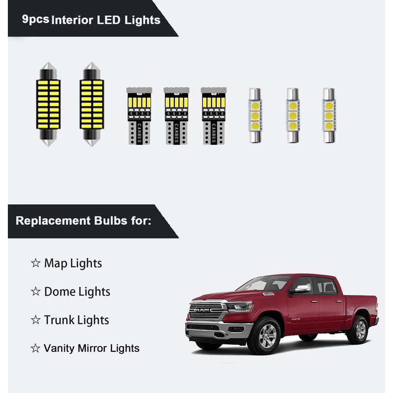AWALITED 13pcs RAM Interior LED Lights Kit Super Bright LED