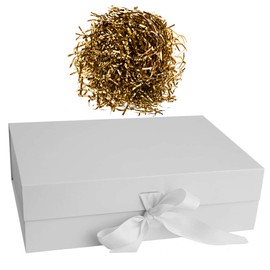 Magnetic Gift Box For Present White Large Gift Box With Ribbon Luxury Gift Box With LId For Birthday Wedding 29x23x12cm