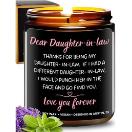Funny Daughter-in-Law Candle, Best Gifts for Daughter in Law, Future Daughter in Law Gifts from Mother in Law, Gift Ideas for Dear Daughter in Law for Wedding, Christmas, Birthday, Gift-Ready