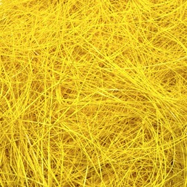 MIJOMA Decorative Grass for Crafts: Sisal Fibres for Crafts, Easter Grass for Nest and Gifts, 50 g, Various Colours (Yellow)