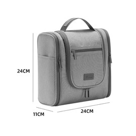 Toiletry Bag for Men and Women, Large, Travel Cosmetic Bag, Men, Toiletry Bag for Hanging, as a Gift Set with 15 Compartments for Camping and Travel, Made of Waterproof REPT Fabric, gray, Business