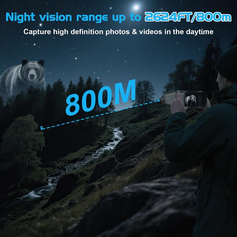 Night Vision Device, 10x Digital Zoom and 7-Level Infrared, 2.8