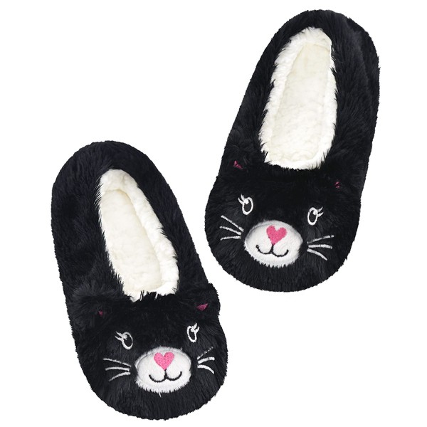 Panda Bros Kid's Animal Slipper Socks, Cartoon Cozy Fleece Indoor
