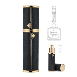Mini Perfume Travel Refillable Bottle, Portable Travel Size Cologne Sprayer Perfume Atomizer, Luxurious Pocket Perfume Dispenser Pump Transfer Tool For Women Men Travel Accessories 5ml (Black)
