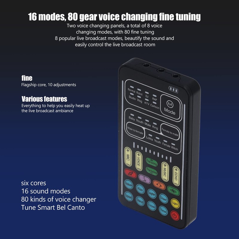 I9 Voice Changer Set, Mini Live Broadcast Voice Disguiser, Portable