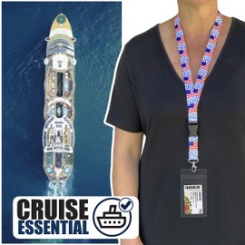 Cruise Lanyards Key Card Holder [2 Pack] Home Country Pride Lanyard Design (USA)