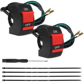 On Off Dirt Bike Kill Switch 7/8 Mini Bike Kill Switch for Predator 212cc 196cc 97cc Coleman CT100U CT200U BT200X Baja Warrior MB200 DB30 Motovox CRF50 XR50 TaoTao Coolster Apollo Motorcycle 2PCS