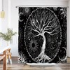 Ulticool Shower Curtain - Tree of Life Black White -
