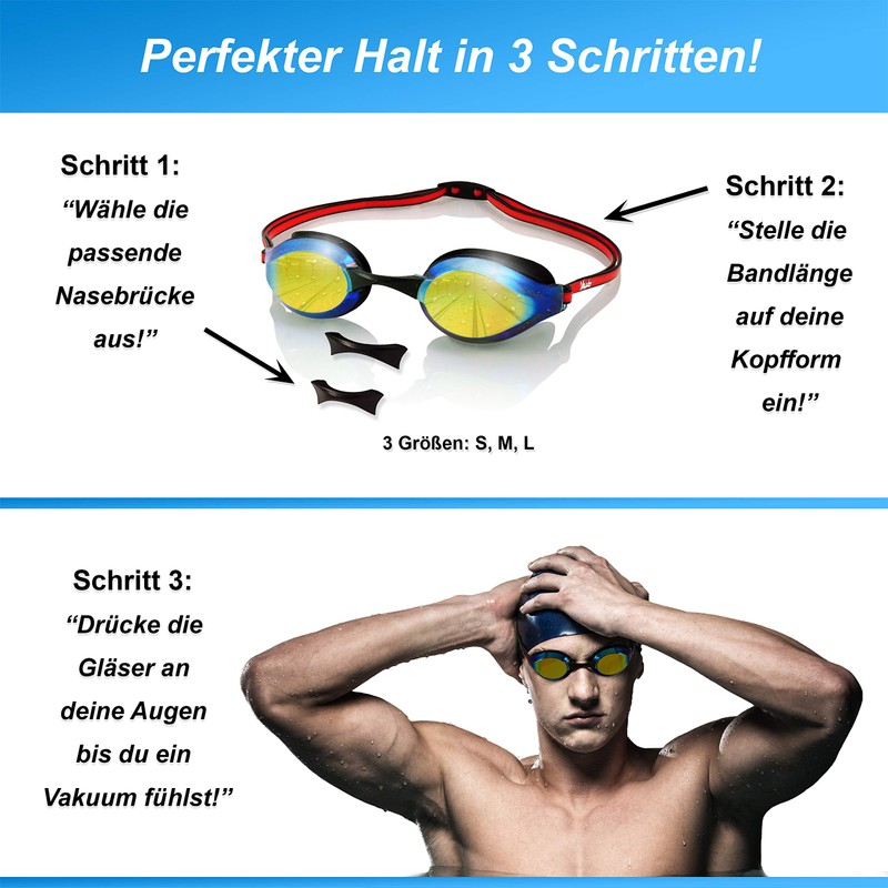 ARiety Professional Swimming Goggles with Swimming Cap in Triathlon Set