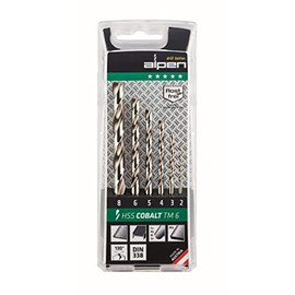 Alpen 100606100 HSS-ECO TM Jobber Drills, Grey, 2/3/4/5/6/8 mm Set of 6 Pieces