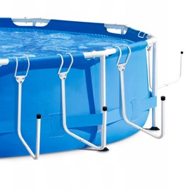 Sunyeeki 4 Pack Pool Solar Cover Holder Tube Set Keep Solar Cover/Blankets Off The Ground, U-Shaped Iron Tube Set for Framed Above-Ground Swimming Pools (White)