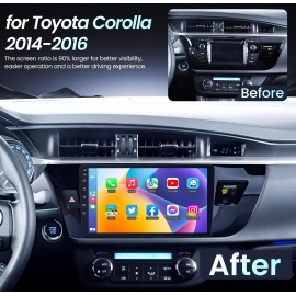 Fortdows 10.1'' For Toyota Corolla 2014-2016 Apple Carplay Android12 Car Stereo GPS Radio