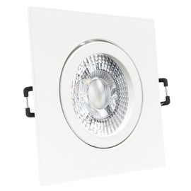 trendlights24 Carree-C LED Recessed Spotlights 230 V White Square 3 Levels Dimmable Extra Flat 35 mm Set of 5 Neutral White 5 W LED Spots, Ceiling Spotlights Swivelling