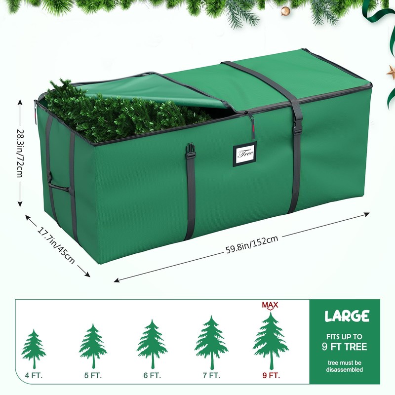 Mrrihand Christmas Tree Storage Bag, Large Artificial Christmas Tree, 9