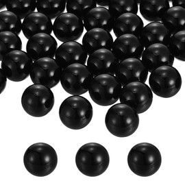 MECCANIXITY 100pcs 18mm Black Pearl Beads ABS Faux Pearls Vase Fillers 300g Ornament Filler for Crafts Centerpieces Jewelry Making Aquarium Decoration