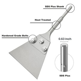 Greywolf SDS Plus Floor Scraper Kit, 5" x 11" Tile Removal Tool for SDS Plus Chisel Rotary Hammer Drill, Carpet Removal Tool, Premium Carbon Steel Blade, Great for Tile, Laminate, Epoxy Removal