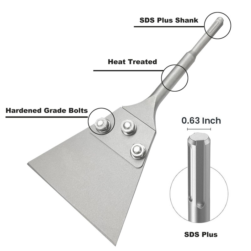 Greywolf SDS Plus Floor Scraper Kit, 5" x 11" Tile