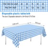 OLIVBIN 2 Pack Blue and White Checkered Tablecloth Blue Checkered