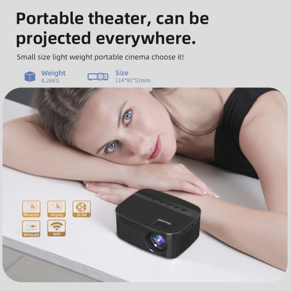 Portable Wireless 1080P HD 16 to 110 Inch TFT LCD