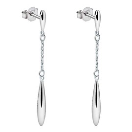 Meyiert 925 Sterling Silver Teardrop Dangle Drop Stud Earrings for Women (with Gift Box) (White)